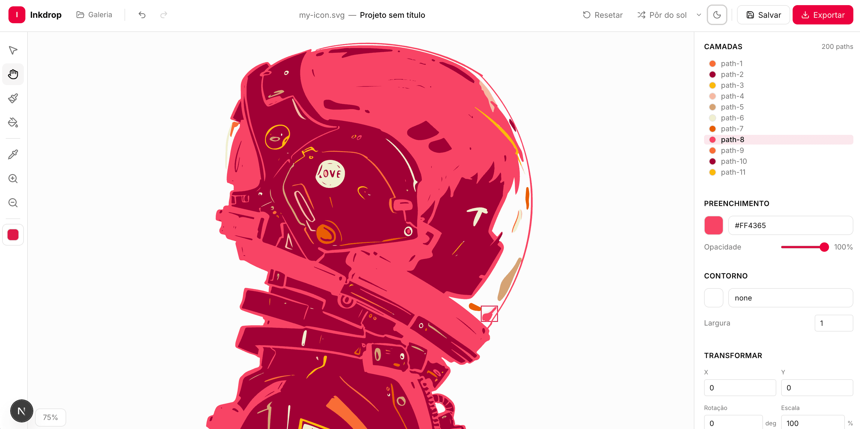 Inkdrop tool preview